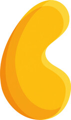 Fototapeta premium A bright, cartoonish, single, golden-yellow jelly bean