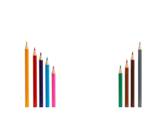 Colored pencils on transparent background art supplies drawing tools creative design element