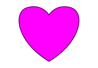 Corazón rosa en fondo blanco