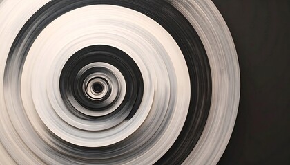 Abstract concentric circles in black and cream