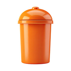 Orange cylindrical container with a domed lid