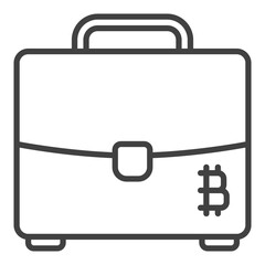 Bitcoin Briefcase vector BTC Accumulation linear icon or symbol