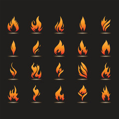 Collection of Fire and Flame icons.