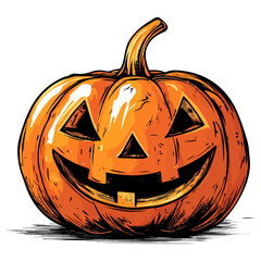 pumpkin, jack-o-lantern, decoration, halloween, festival, vector, transparent background, lantern, october, scary, horror, jack, evil, celebration, isolated