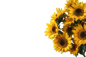 Sunflower bouquet on black background