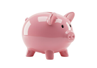 Obraz premium Pink piggy bank isolated on transparent background