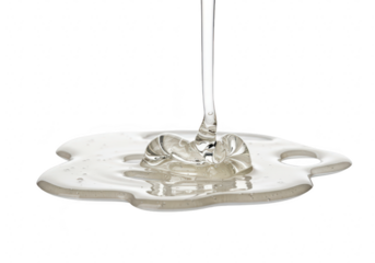 Liquid pouring into a puddle isolated on transparent background