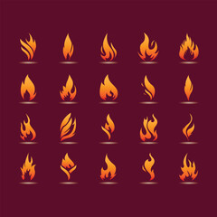 Collection of Fire and Flame icons.
