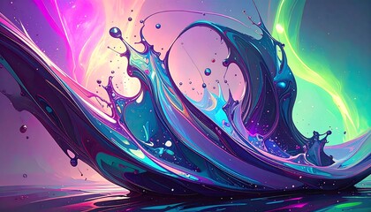 Vibrant paint splash abstract art