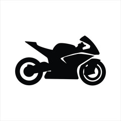 Fototapeta premium Sport Motorcycle Silhouette Vector – Modern Racing Bike Icon Illustration