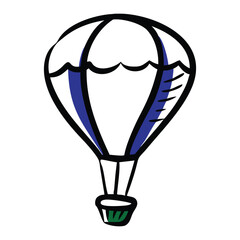 Obraz premium Hand drawn illustration of a colorful hot air balloon ready for adventure