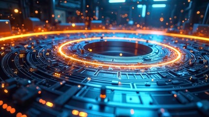 Complex visuals of technological industrial scenes