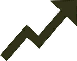 dark green upward growth arrow icon vector illustration symbolizing progress success on transparent background png