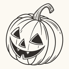 Scary Pumpkin Face Illustration for T-Shirt Design

