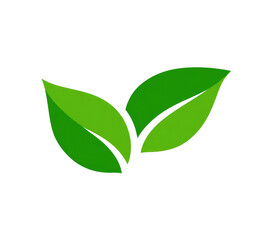 Two stylized green leaves against black