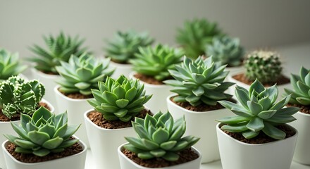A calming display of diverse succulents, each pot a quiet celebration of nature&rsquo;s geometry and the art of mindful living