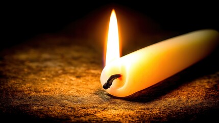 a candle burning at both ends, conceptual still life representing sacrifice and urgency, moody light with soft shadows, dramatic editorial setup, fine art photography mood, symbolic visual metaphor