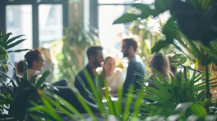 People gathering in cafe