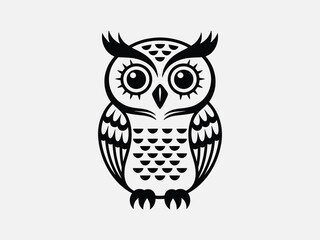 Fototapeta premium Vector art of an owl illustration the owl is facing forward and has a cute expression the owl is a symbol of wisdom and knowledge