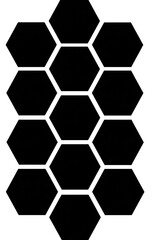 Obraz premium Hexagonal grid pattern, black background