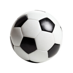 Black and white soccer ball, circular, studio shot