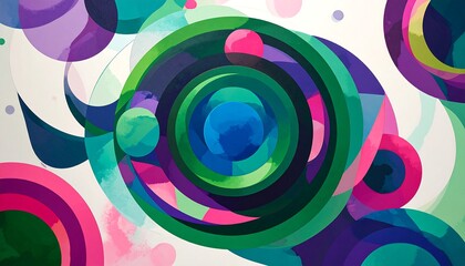 Abstract geometric design with circles and swirls