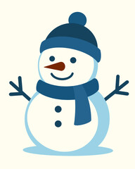 Cute Snowman Winter Vector Illustration