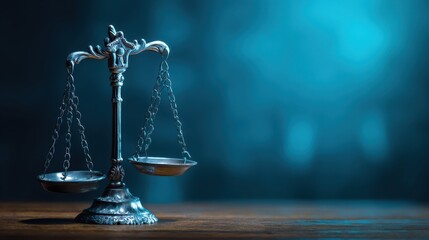 The traditional scales of justice with a vintage design in a serene atmosphere.