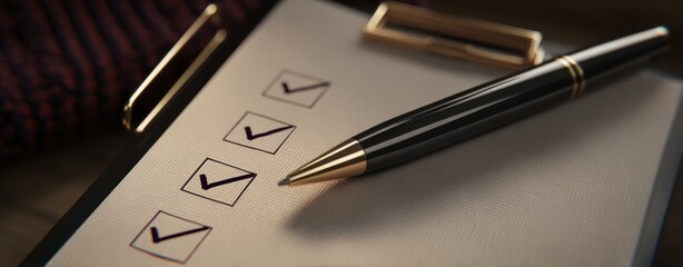 The Checklist on a Clipboard with Pen for Professional Task Management