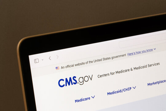 Portland, OR, USA - Sep 4, 2025: Homepage of the Centers for Medicare and Medicaid Services (CMS), a federal agency within the U.S. Department of Health and Human Services, is seen on a computer.