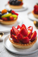 delicious dessert made with strawberries tart