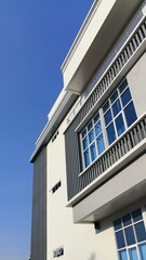 facade of a building with a blue sky