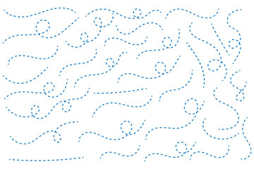 Hand drawn curve dotted line. Curly dotted line set. eps 10