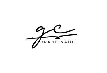 GC letter elegant cursive beauty handwriting logo.