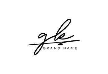 GK letter elegant cursive beauty handwriting logo.