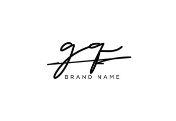 GQ letter elegant cursive beauty handwriting logo.
