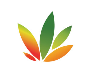 Abstract Gradient Leaves Colorful Nature Icon Vector Illustration