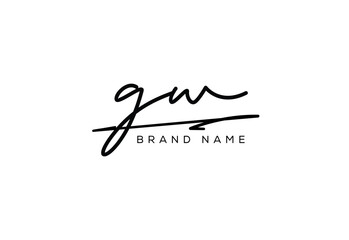 GW letter elegant cursive beauty handwriting logo.