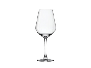 Angled 3D View of Minimalist Empty Wine Glass, Isolated PNG  