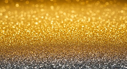 A sparkling gold glitter background with a bokeh effect.