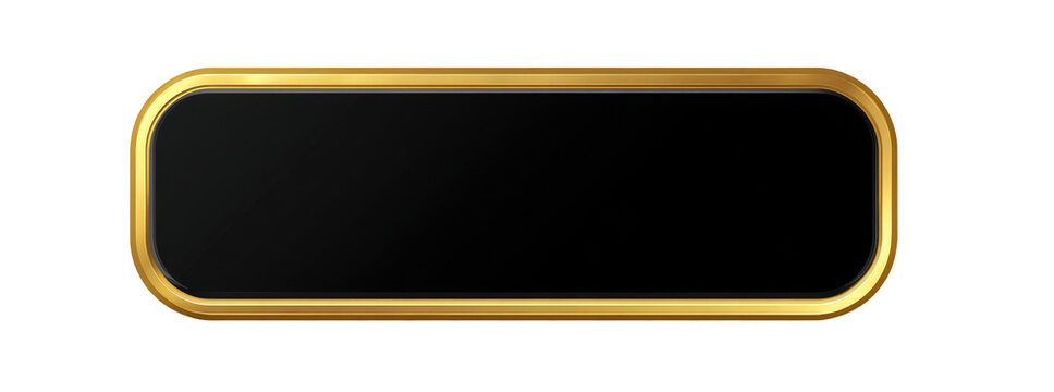Gold-framed black rectangle