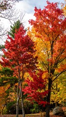Naklejka premium Autumn foliage vibrant colors
