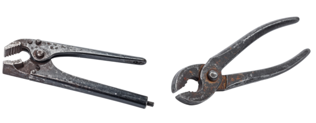 Vintage Metal Pry Bars Against Transparent Background Showing Detailed Construction And Rusted Surface Representing Manual Labor And Industrial Tools