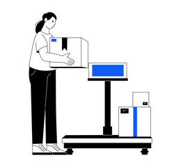 A sketchy style illustration depicting a person measuring weight 