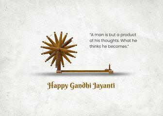 Gandhi Jayanti, 2nd October with Gandhiji Charkha