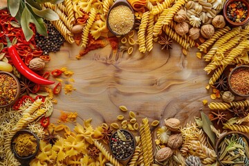 Clear Pixel Visual of Border From Pasta and Spices