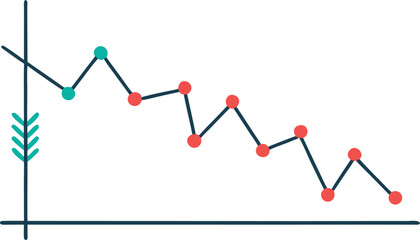Minimalist Line Chart Showing Market Decline