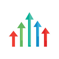 Minimalist Set Of Stock Market Arrows Upward Down