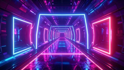 Futuristic neon tunnel (4)