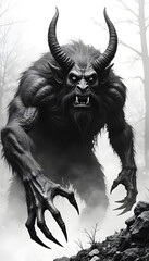 black and white demon
